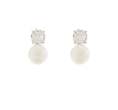 Pave Crystal & Pearl Earrings