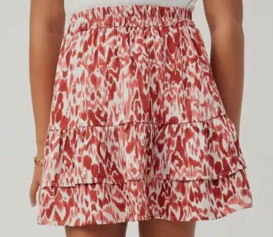 Print Layered Ruffle Skirt