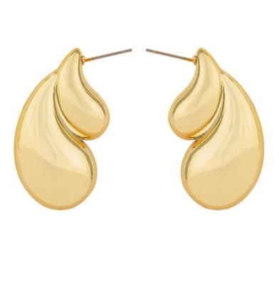 Double Textured Teardrop Earrings