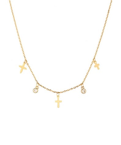 Cross & CZ Charm Necklace