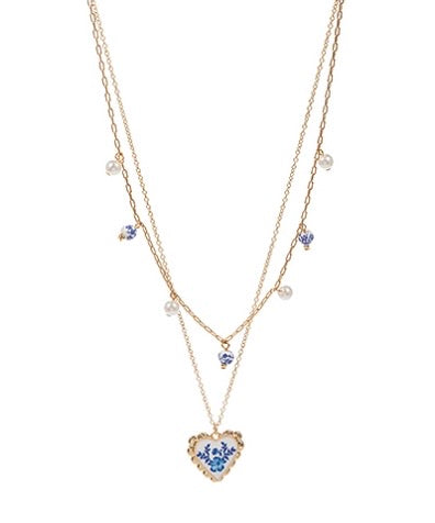Ceramic Heart & Ball Charm Necklace