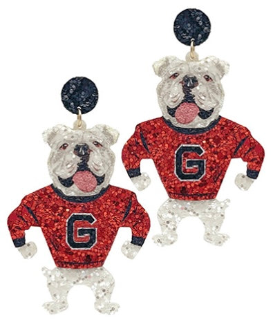 UGA Standing Glitter Earrings