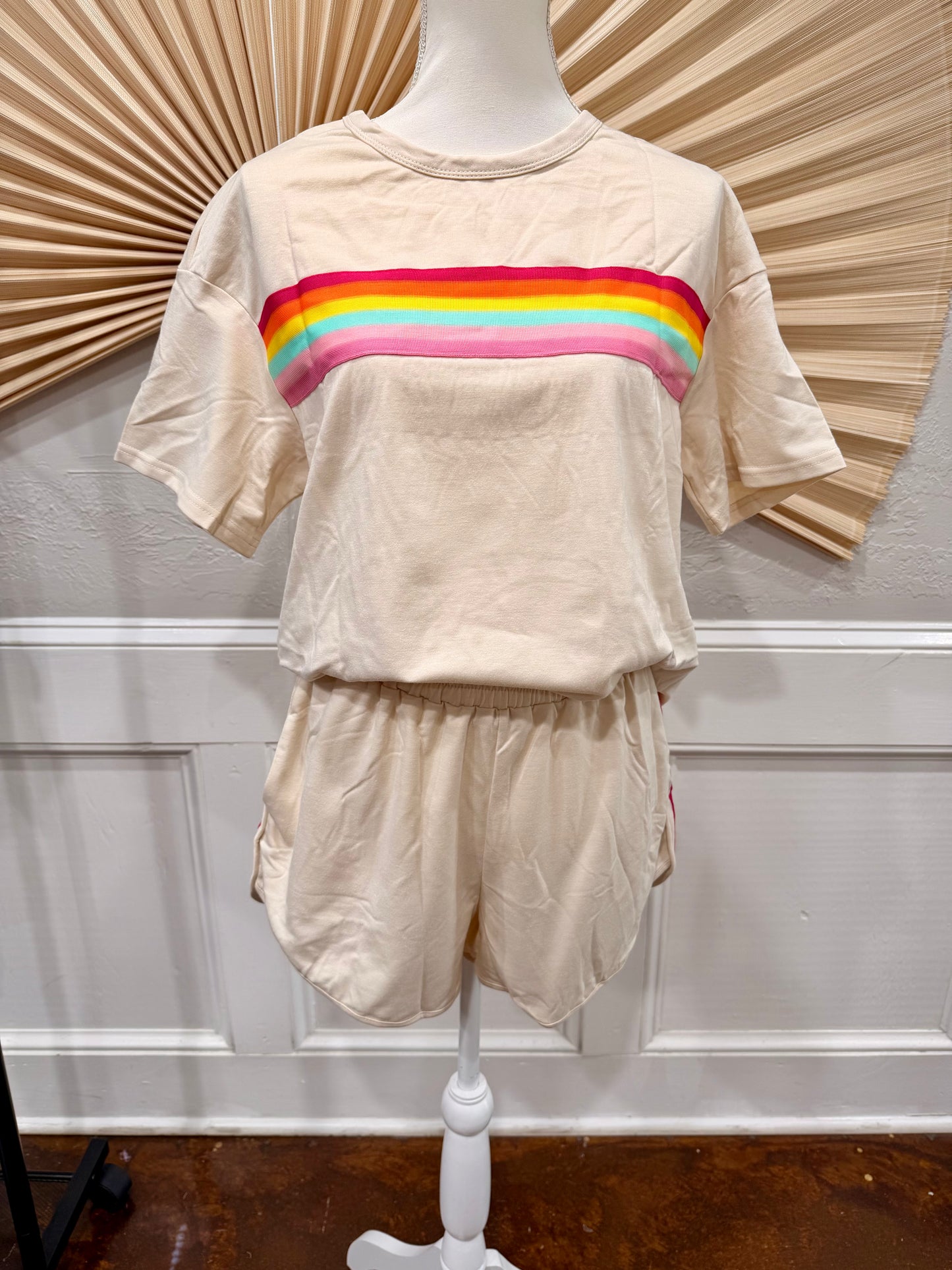 Vibrant Striped Short Set