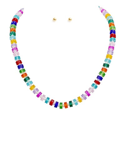 Acrylic Bead & Pearl Necklace Set