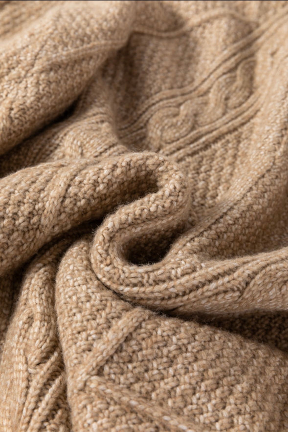 Cable Knit Drop Shoulder Sweater Dress