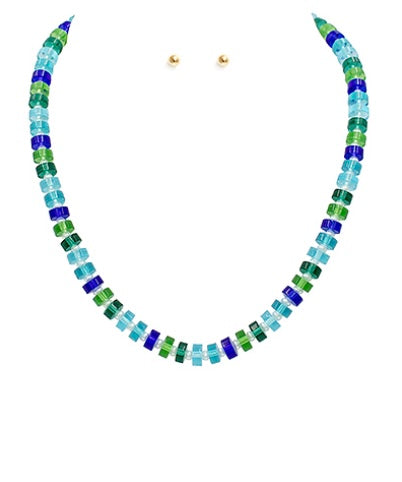 Acrylic Bead & Pearl Necklace Set