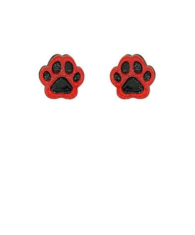 Paw Print Acrylic Stud Earrings