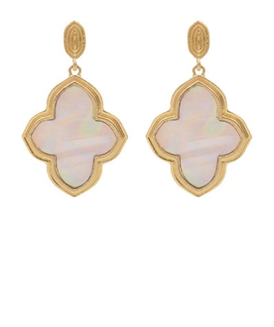 Moroccan Shaped Shell Drop Earrings