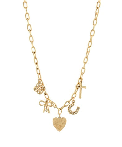 Bow & Heart Multi Charm Necklace