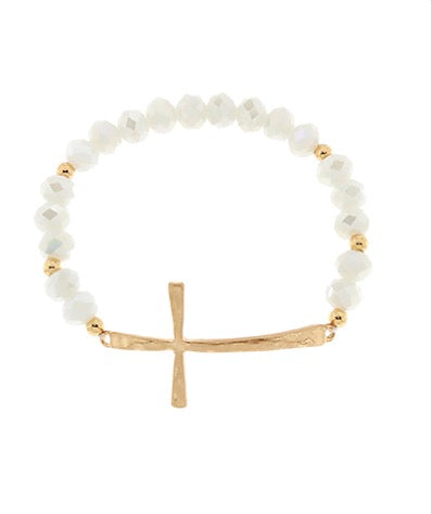 Cross & Glass Bracelet