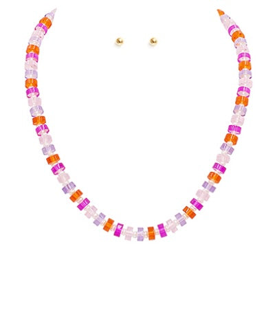 Acrylic Bead & Pearl Necklace Set