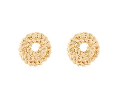 Textured Rope Dome Shape Stud Earrings