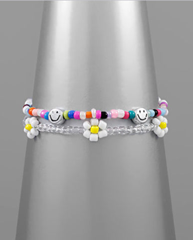 Smiley Face & Flower Stack