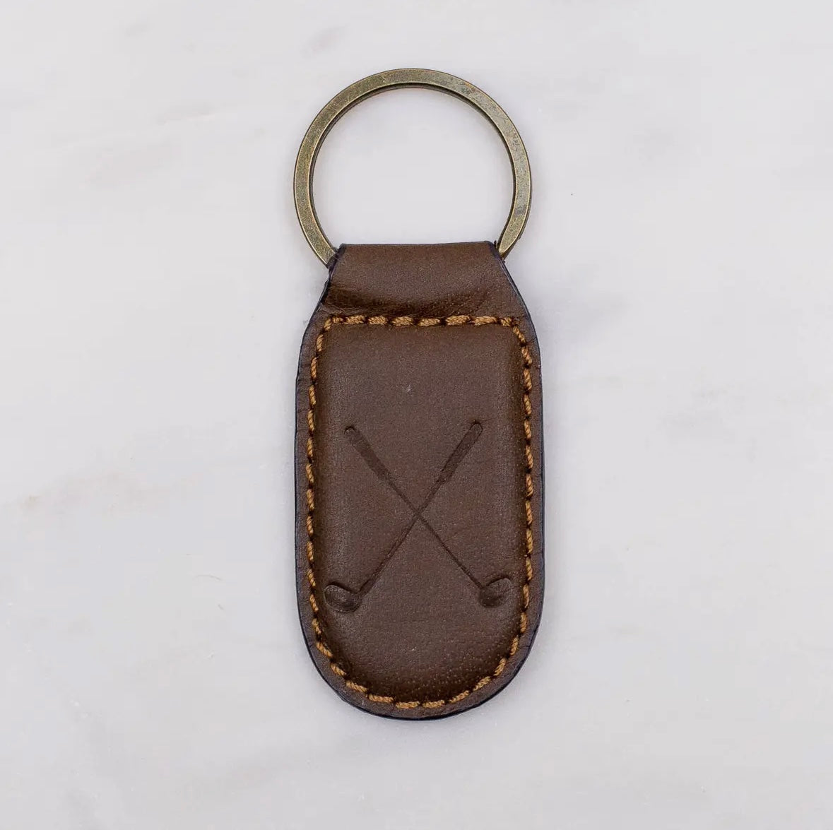 Golf Leather Embossed Keychain