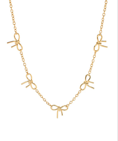 5 Bow Linked Chain Necklace