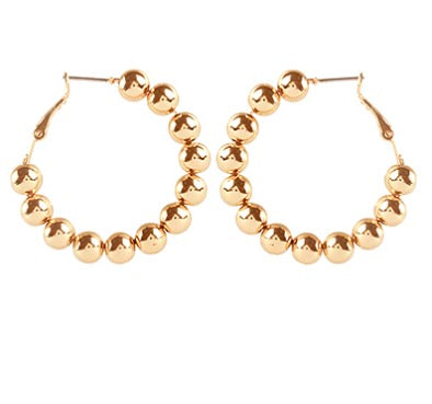 5mm CCB Metal Ball Hoop Earrings