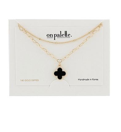 2 Layered Clover Chain Necklace