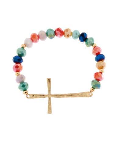 Cross & Glass Bracelet