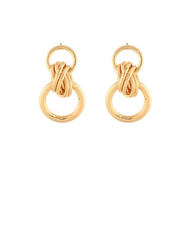 Twisted & Linked Circle Drop Earrings