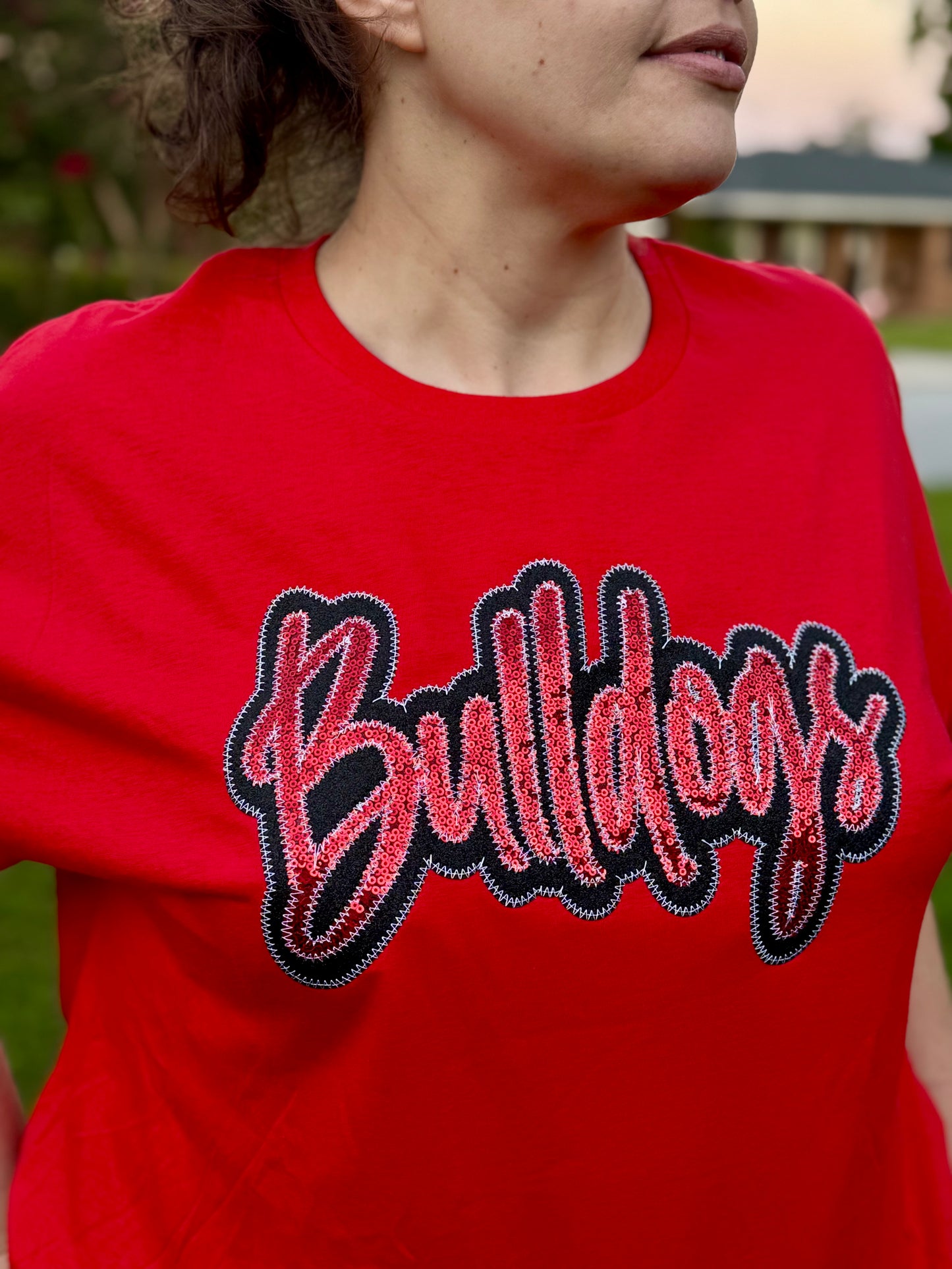 Bulldogs Embroidered Sequin Spirit Wear Top
