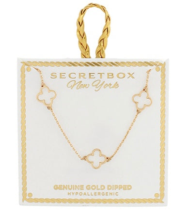 Clover Outline Station Necklace