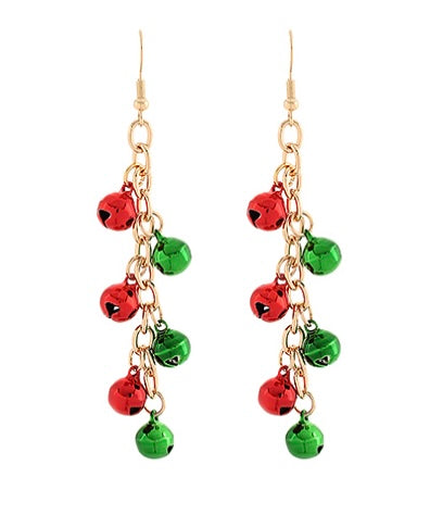 Christmas Bell Charm Chain Earrings