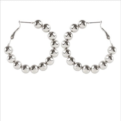5mm CCB Metal Ball Hoop Earrings