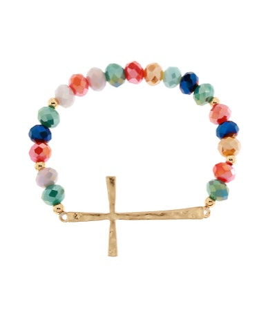 Cross & Glass Bracelet
