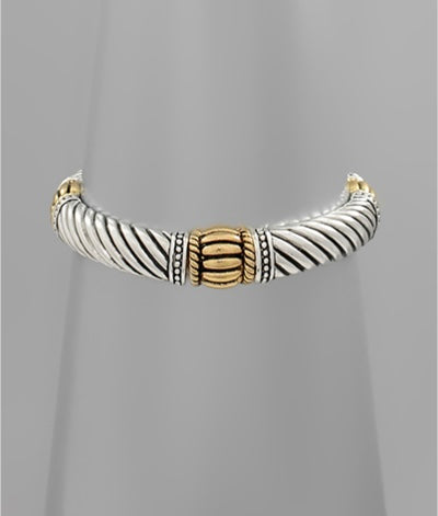 Two Tone Rope Textured Bracelet