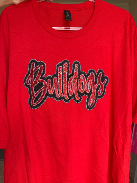 Bulldogs Sequin School Spirit Wear Top