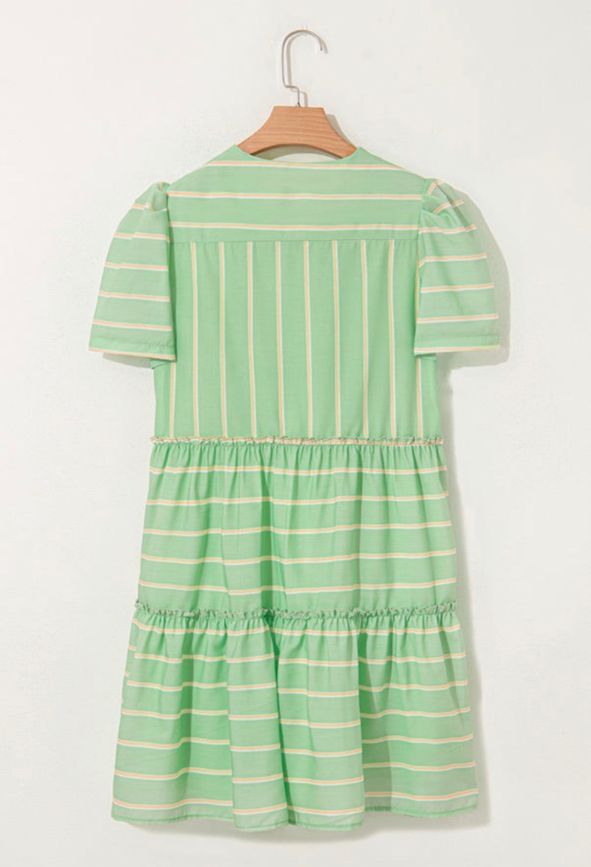 Stripe Frilled A-Line Dress