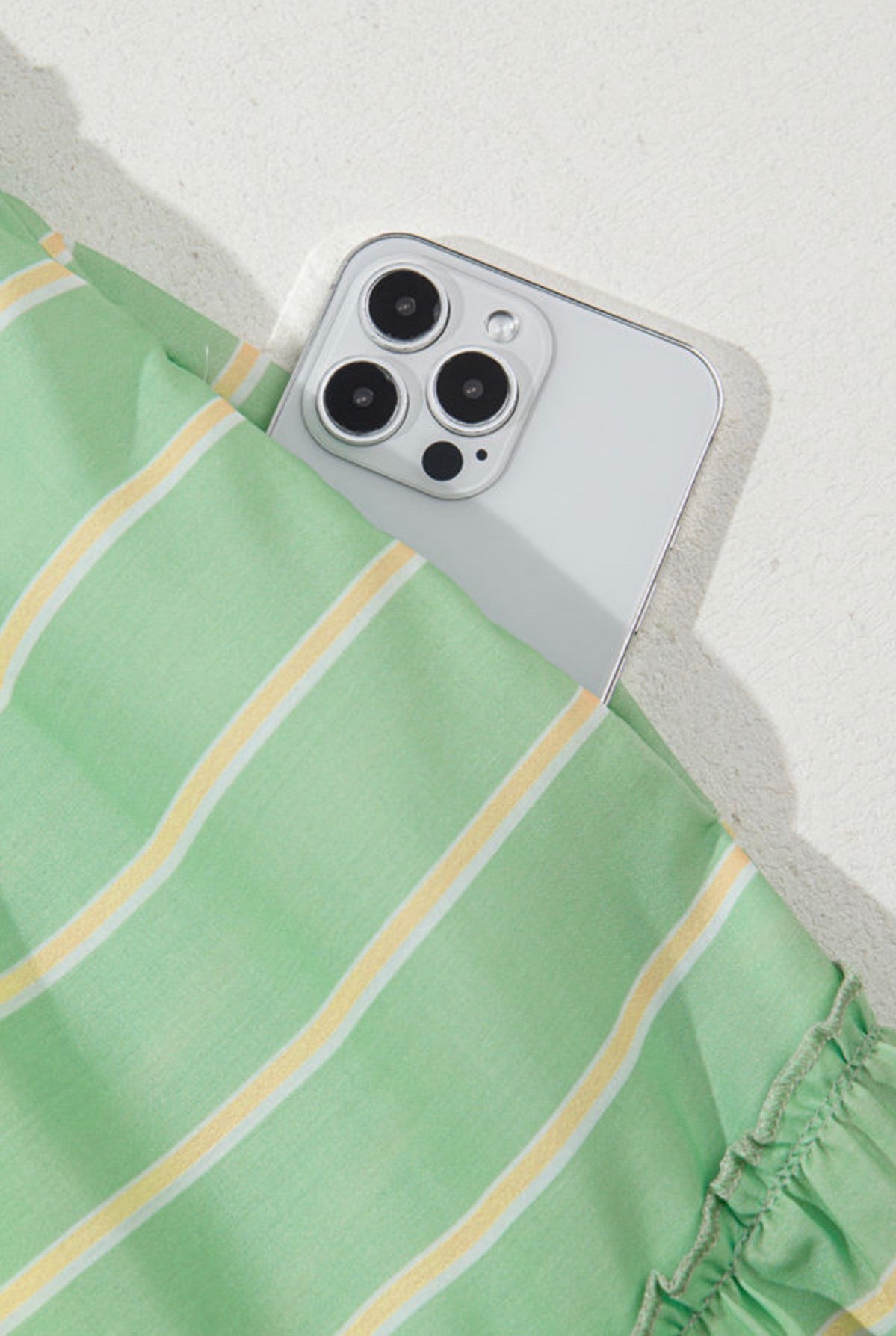 Stripe Frilled A-Line Dress