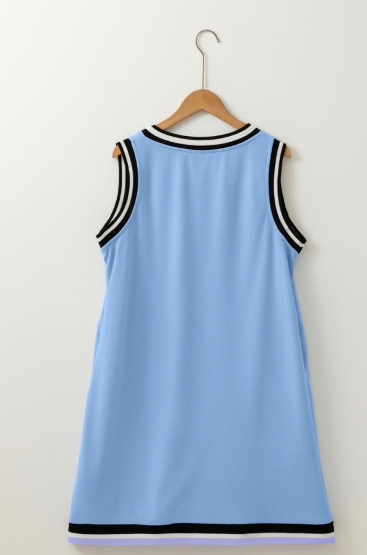 Contrast Trim Sleeveless Mini Dress