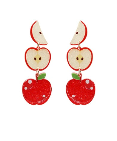 Red Apple  Dangle Earrings