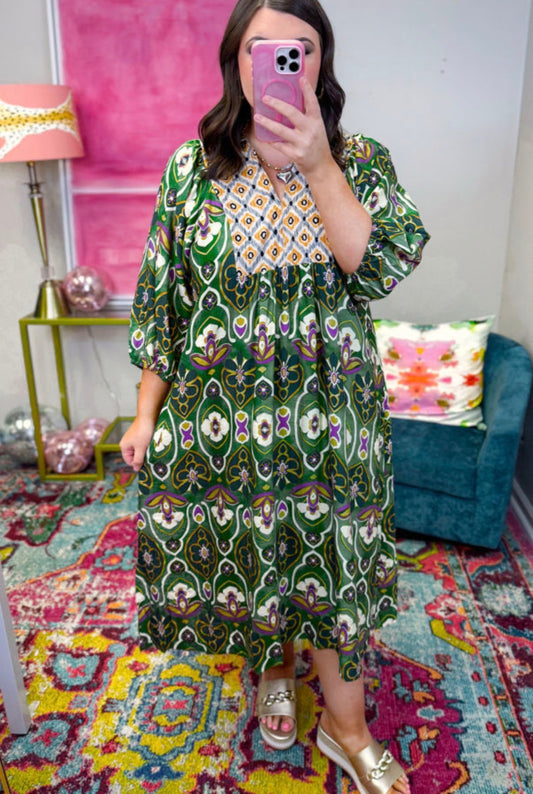 Mixed Floral Patchwork Maxi Dress