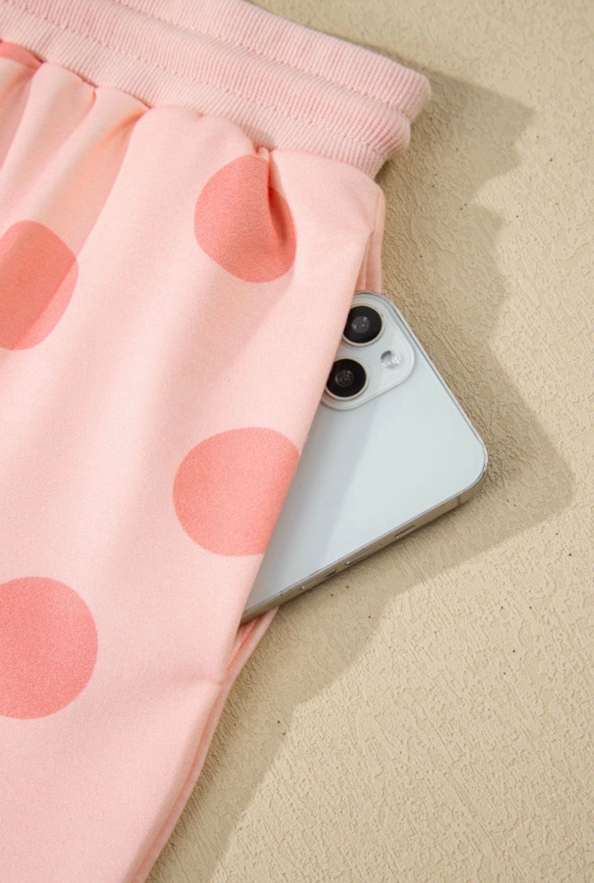 Polka Dot Print Pullover Shorts Set