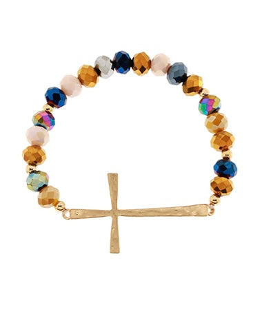 Cross & Glass Bracelet