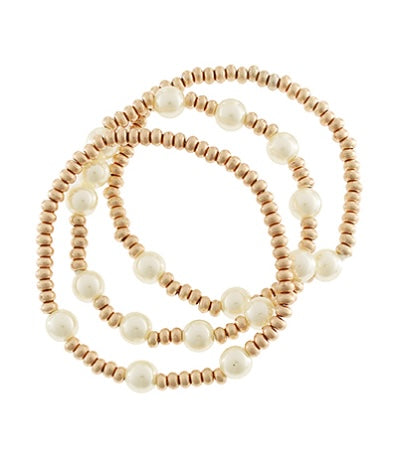3 Row Pearl Station Bracelets