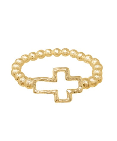 Cross & Textured Ball Bracelet