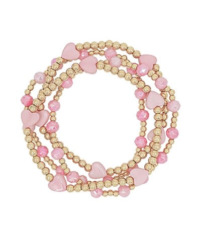 4 Row Candy Bead & CCB Ball Bracelet