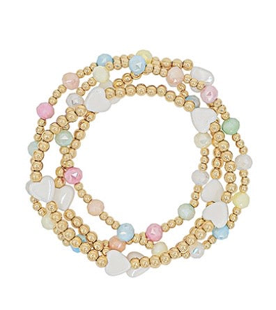 4 Row Candy Bead & CCB Ball Bracelet