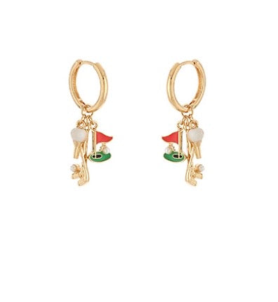 Golf Charm Dangle Earrings