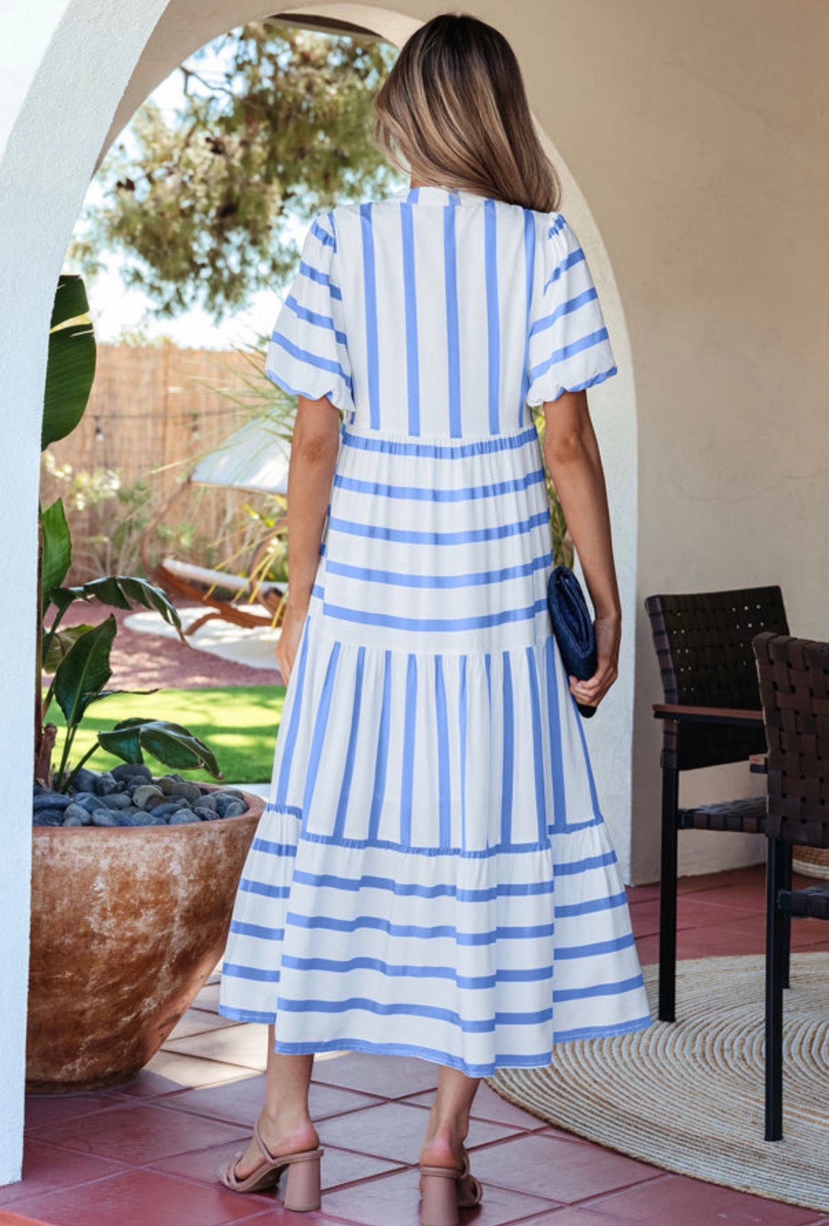 Stripe Ricrac Trim Vacation Dress  The Peach Poodle