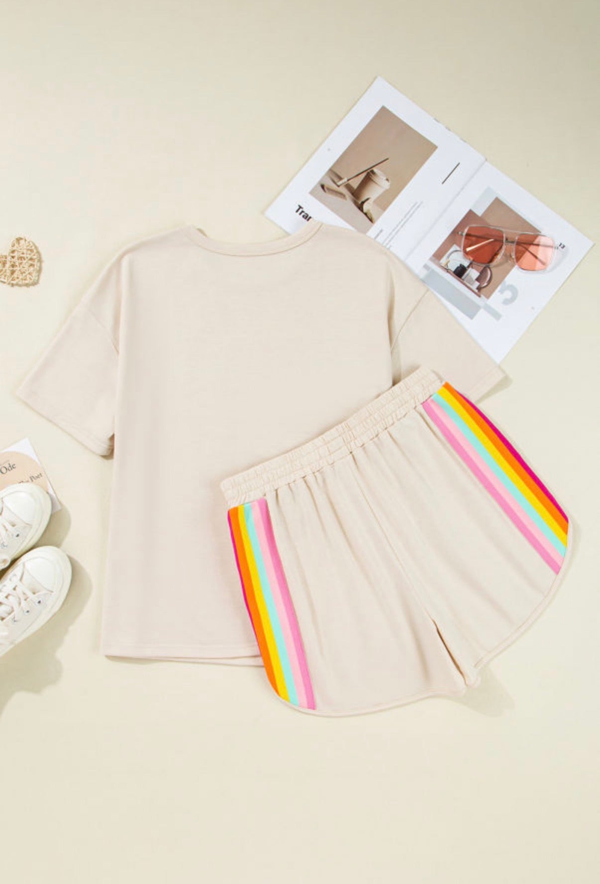 Vibrant Striped Short Set