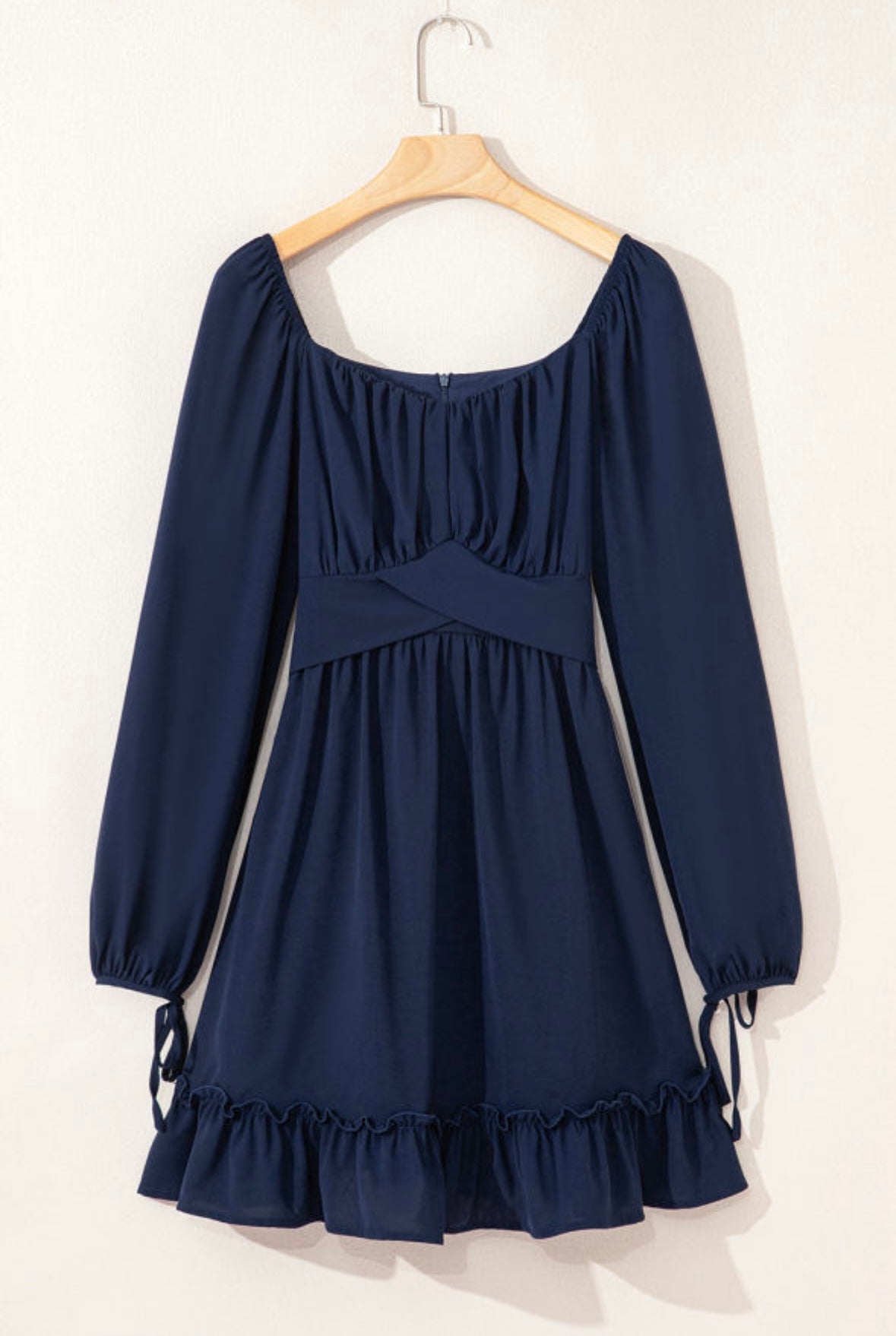 Ruffled High Waist Square Neck Mini Dress