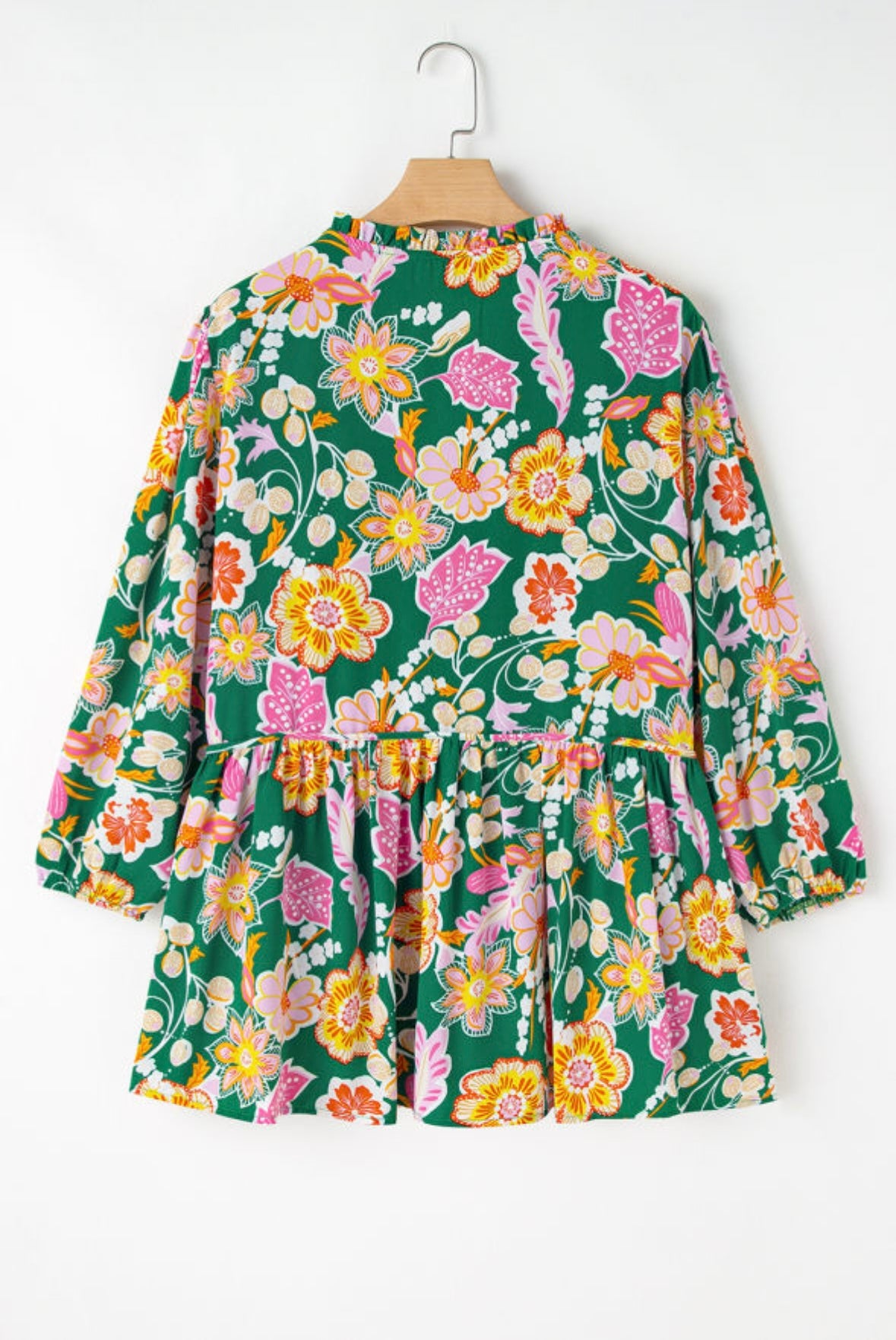 Floral V Neck Babydoll Top