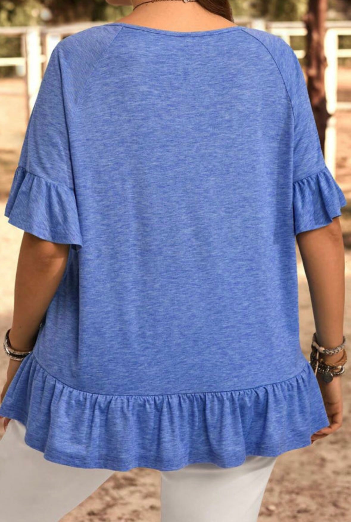Ruffled Short Sleeve Blouse