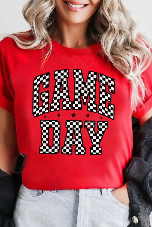 Checkered Game Day Graphic T-Shirt