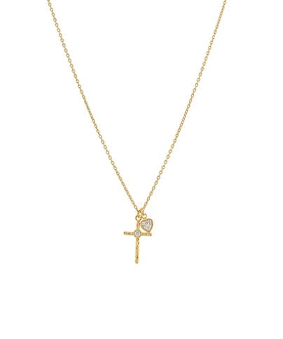 Cross & Teardrop Pendant Necklace