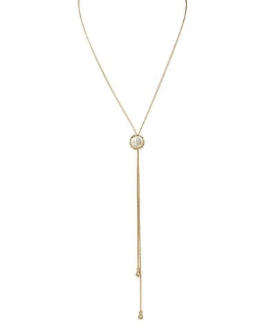 Disk Pearl Bolo Necklace